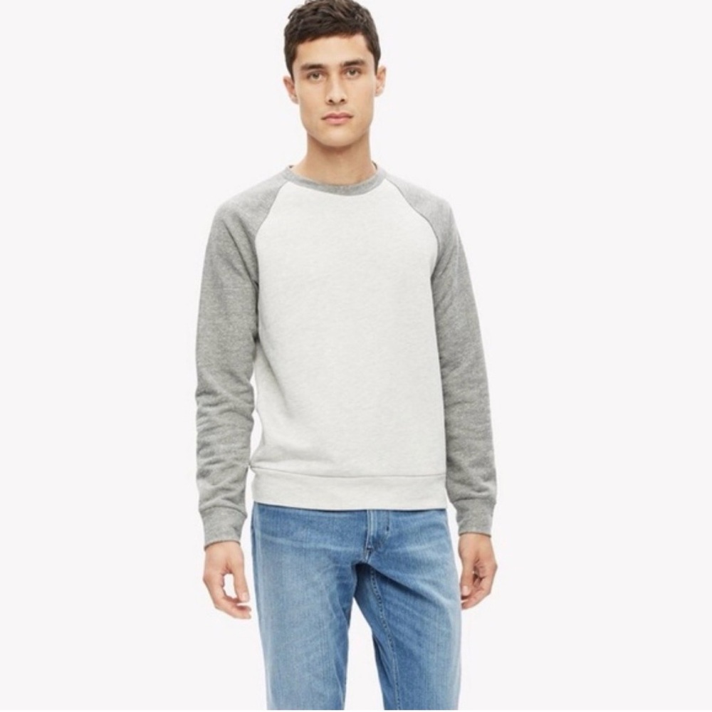 Theory Men's Light Gray and White Crewneck Sweater (Size: X-Small)